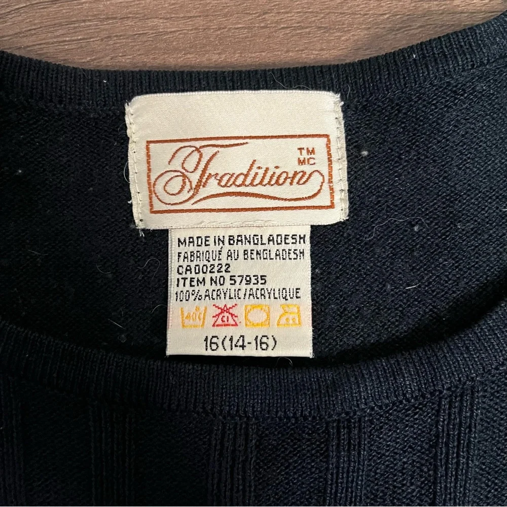 Navy Vintage Knit Tee Top - Picture 7 of 7